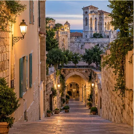 Historic Monaco-Ville lane near cultural landmarks